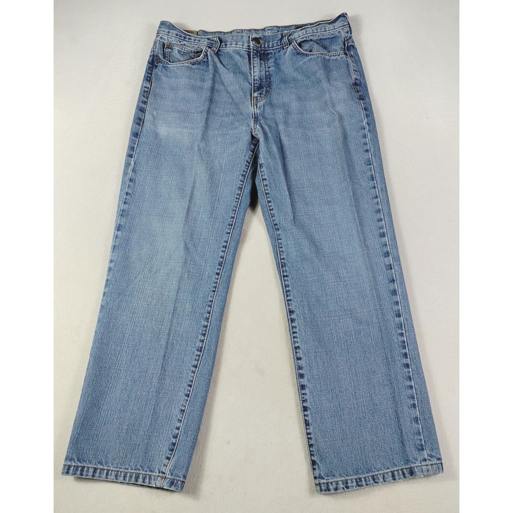 Chaps Straight Fit Jeans Mens 38 Light Wash Blue Regular Denim Casual Minimalist